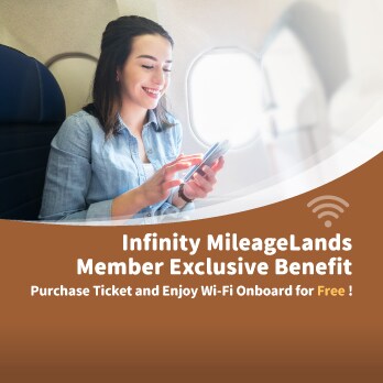 Infinity MileageLands Members Only: Enjoy Free Onboard Wi-Fi when Booking an EVA Flight Online