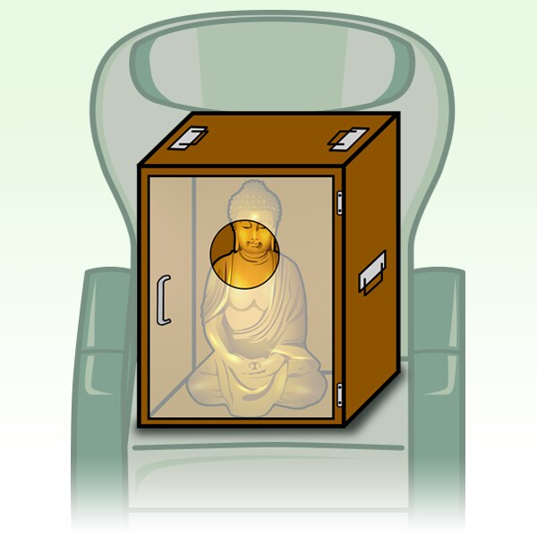 Cabin luggage regulations (example of Buddhist statue)