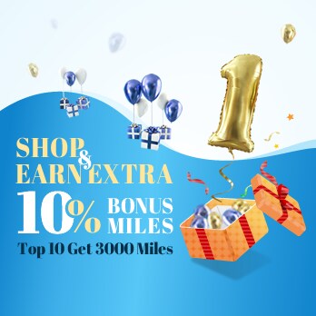 WIN 3,000 MILES AND EARN ADDITIONAL 10% MILES ON ALL PURCHASES