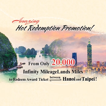 Redeem Hanoi - Taipei Award Tickets by using Infinity MileageLands
