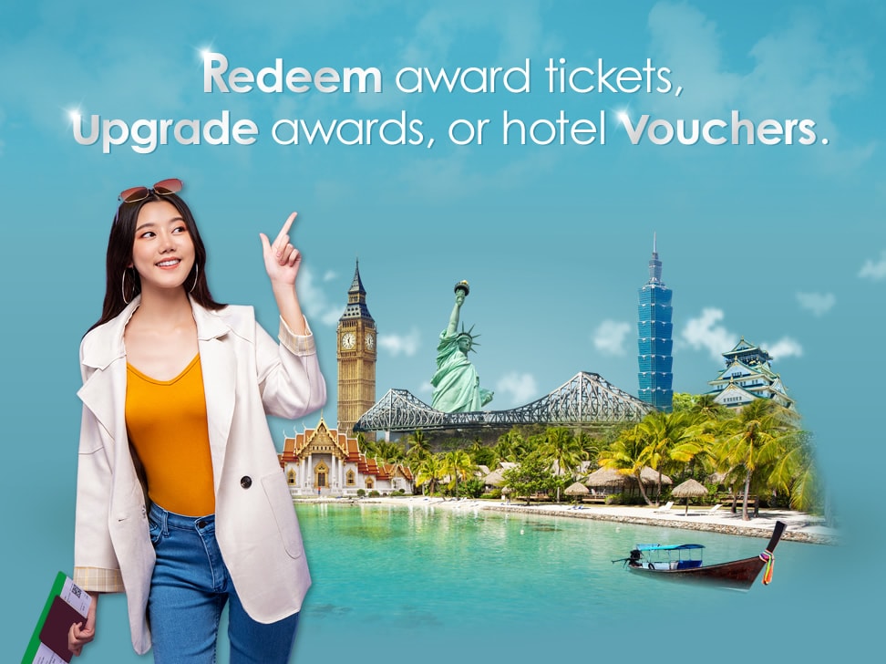 redeem award tickets upgrade awards, or hotel vouchers image