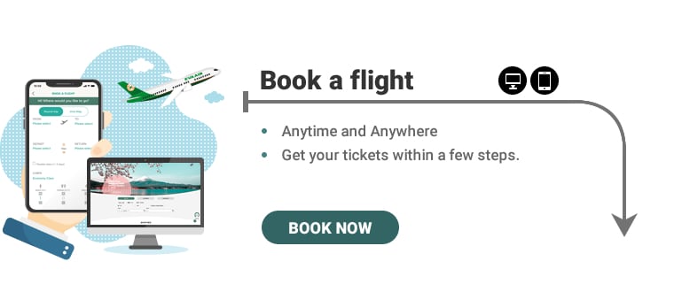 Book tickets online now and fly into the world