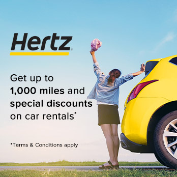 Get Up to 1,500 Miles and 10% Discount on Car Rentals Worldwide with HERTZ