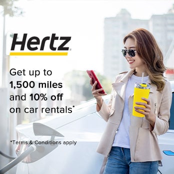 Get Up to 1,500 Miles and 10% Discount on Car Rentals Worldwide with HERTZ