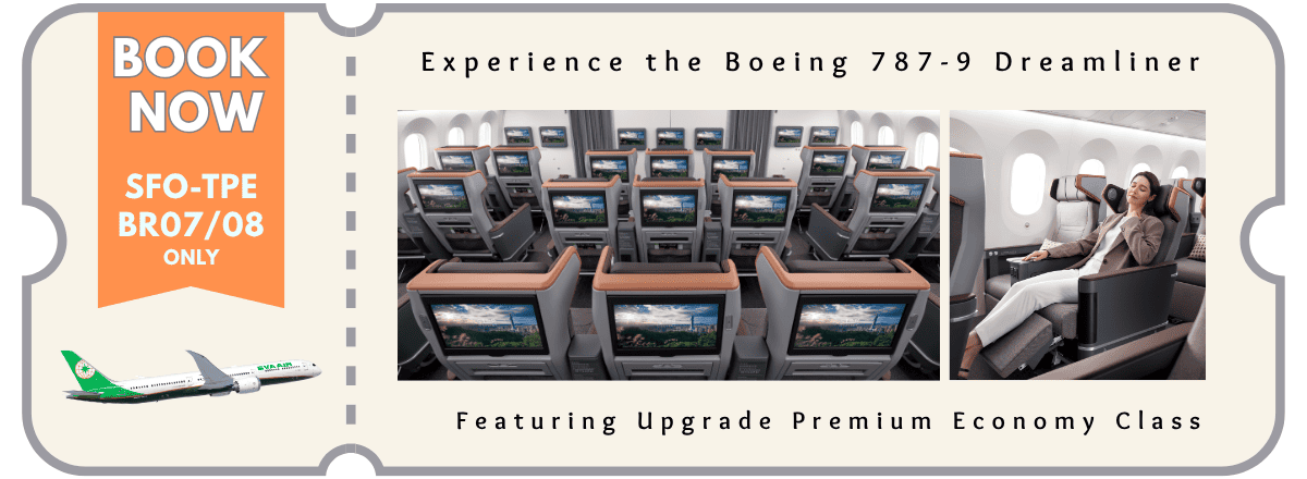 Upgrade Premium Economy Class on Selected SFO-TPE Flights!
