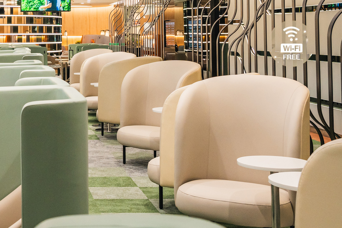 Seats & Free Wi-Fi in The Infinity Lounge