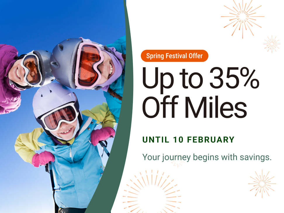 up to 35% off miles