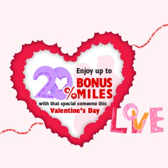 Earn up to 20% Bonus Miles on Valentine’s Day via EVA Mileage Mall!