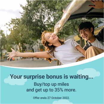 Buy miles/Top up miles and get up to 35% more!