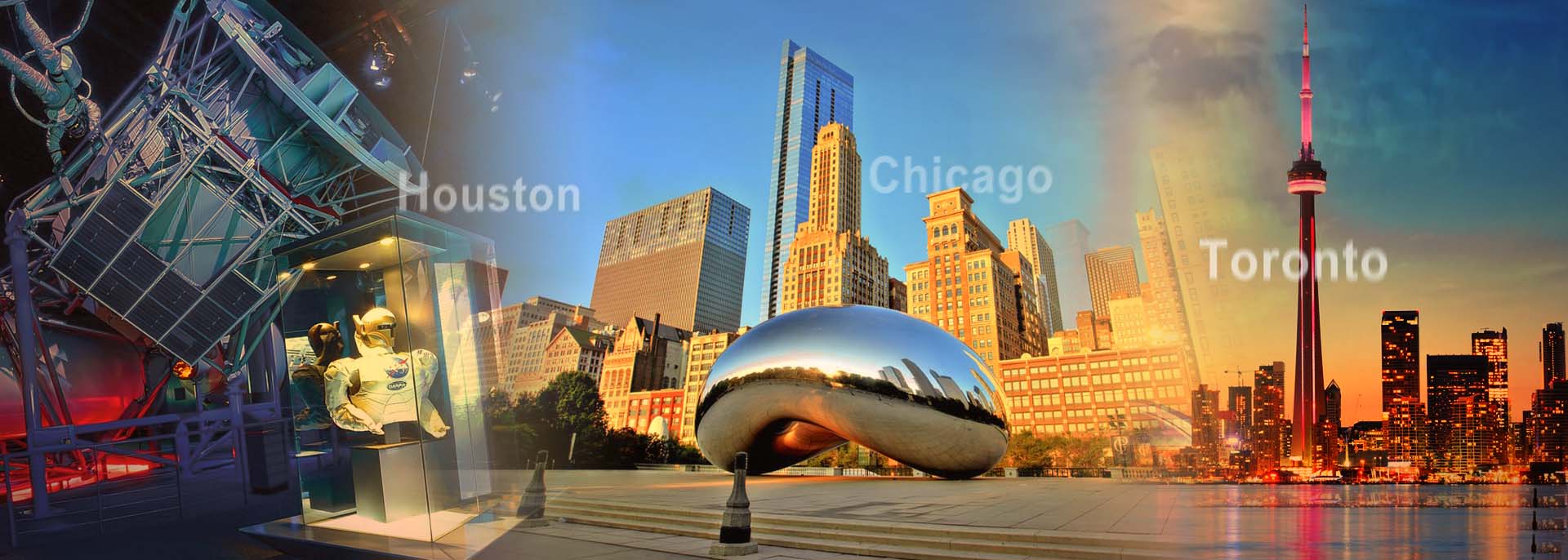 芝加哥、休士頓、多倫多風景圖