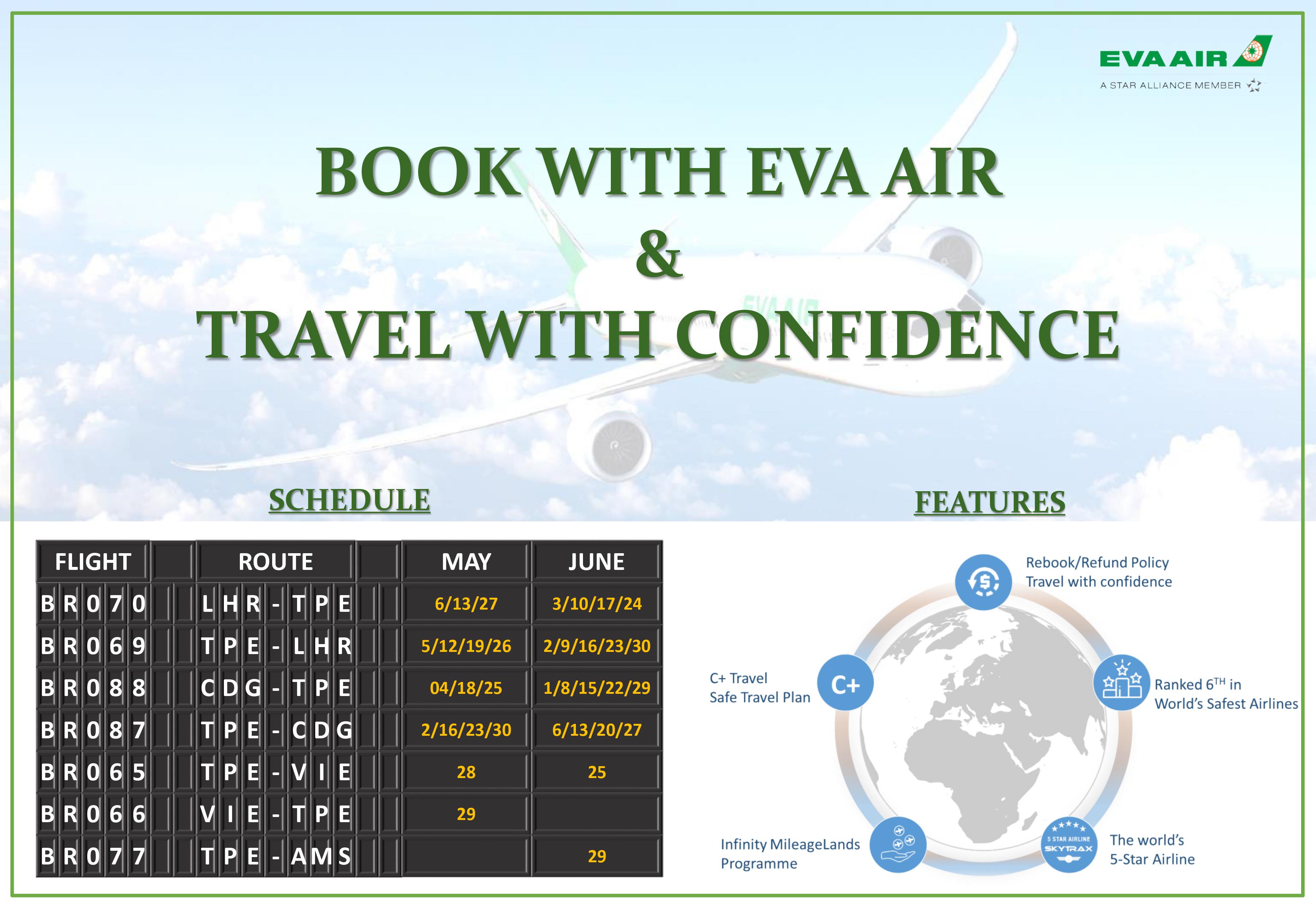 EVA AIR riprenderà servizio in alcune città europee