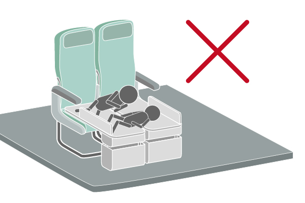 複数のBedboxを同じ列の座席に並べて使用することはできません。 複数のBedboxを同じ列の座席に並べて使用することはできません。