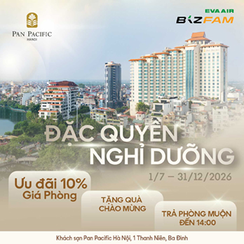 Ưu đãi lưu trú cao cấp tại Pan Pacific Hanoi