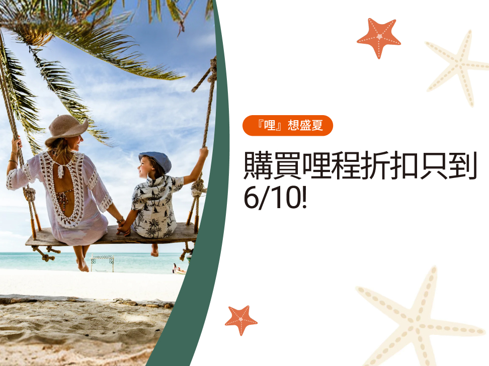 購買哩程折扣只到6/10!
