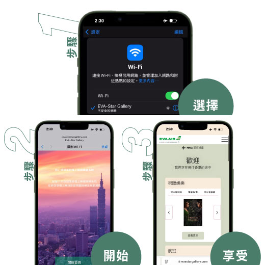機上無線娛樂系統使用步驟說明